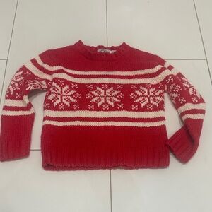 Kitestrings Red Snowflake Sweater fair isle 4 kids